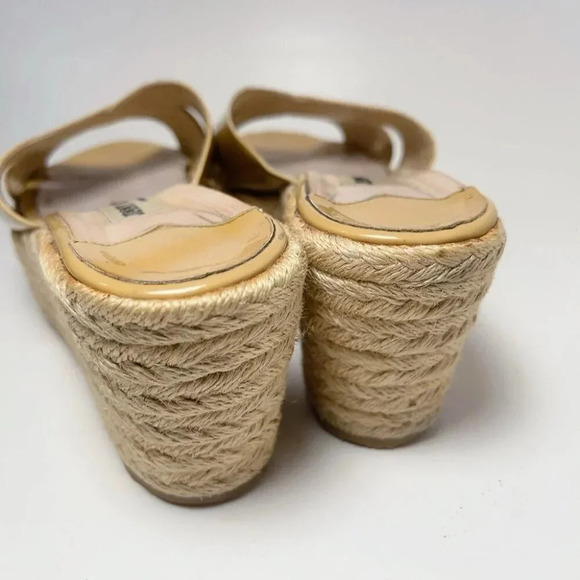 Jimmy Choo Womens Size 39 Criss Cross Patent Leather Wedge Espadrilles Sandal - Picture 9 of 14